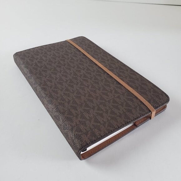 ❌️Michael Kors Brown MK Logo Medium Women Ladies Girls Lined Notebook - Picture 1 of 11